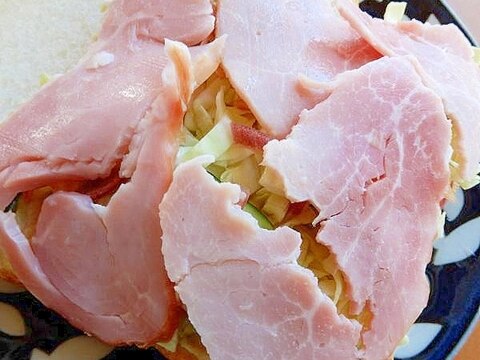 5分!?鶏ハムで❤野菜サンド♪(キャベツ&胡瓜)